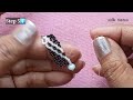 Monochrome ZigZag Necklace with Seed beads &amp; Crystals/Jewellery making Easy Tutorial Diy