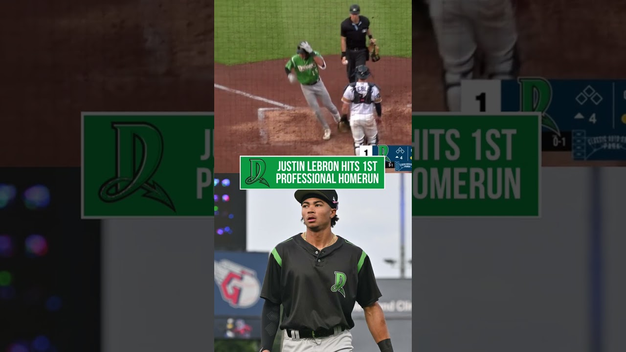 Reds first-round pick Justin Lebron CRUSHED his first professional home run for the Dayton Dragons!