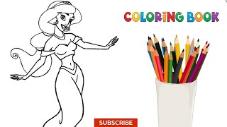 Princess Jasmine Coloring Pages For Kids