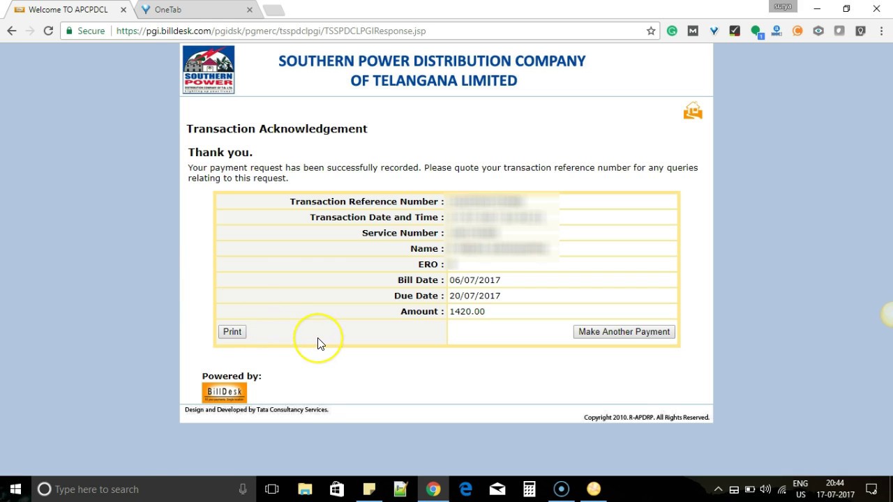 How To Pay Telangana Power Bill Tsspdcl Youtube