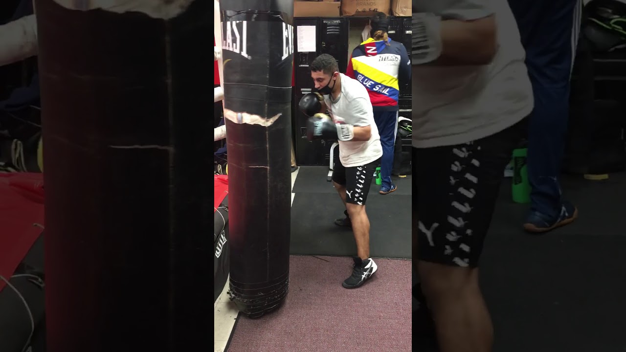 Training at the boxing gym