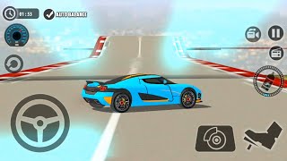 Impossible Car Tracks 3D: Blue Sport Car Driving Stunt Simulator Camaping Mode Android Gameplay screenshot 5