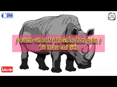 Vẽ tranh đề tài các con vật  Vẽ con Tê GiácHow to draw Rhino  YouTube