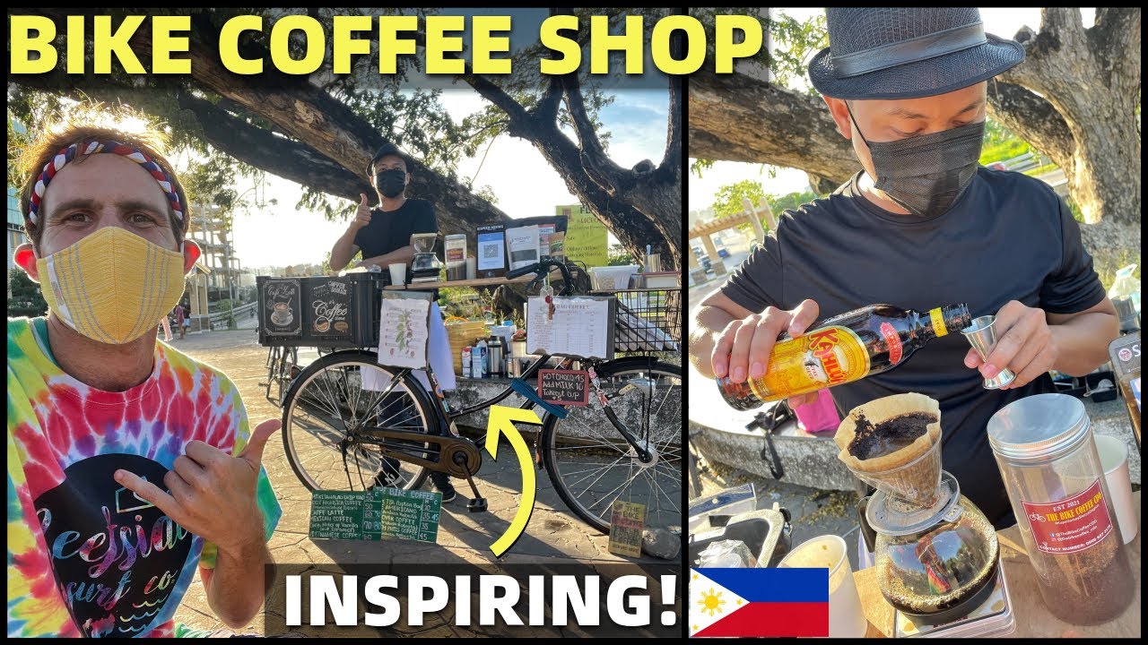 LOST HIS JOB - Filipino Bike Coffee Shop    Street Vendor In Cagayan de Oro  UNIQUE
