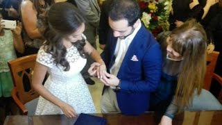 أول صورة من زفاف الفنان شادي خلف وابنة عبدالرحمن الابنودي