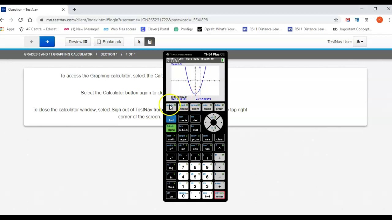 How to calculate a zero on the graphing calculator - YouTube