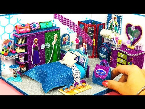 Diy Miniature Doll House Bedroom Barbie Room Decor Youtube