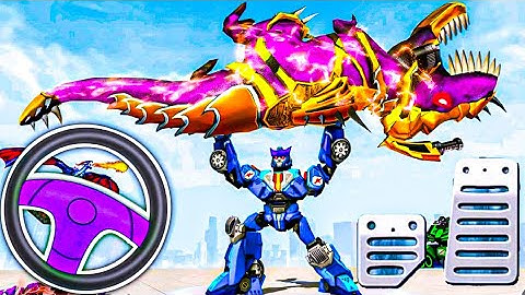 Robot Car Game:Countless Enemies: Army Robot,Limo robot,Helicopters,Jets & Even Dragons Gameplay Y7B