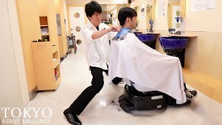 ASMRHaircut, Hair Wash & Head Massage: His head massage is very popular!