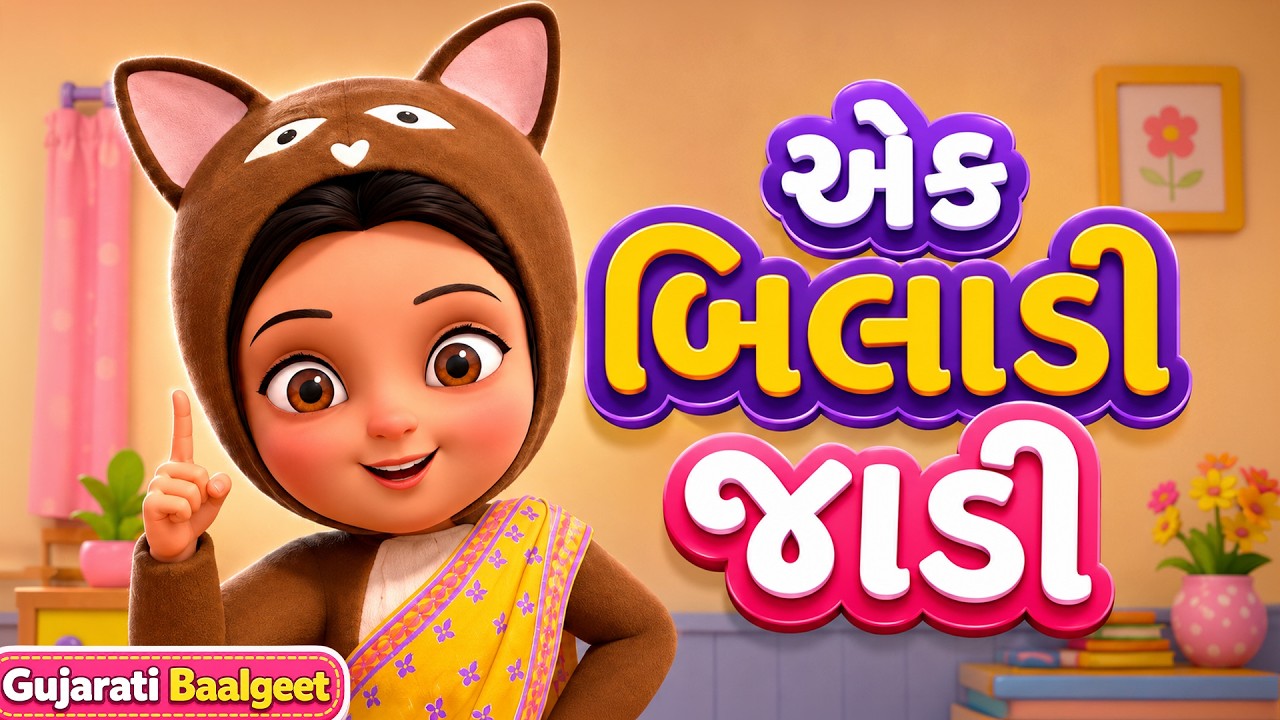 એક બિલાડી જાડી 🐱 | Gujarati Balgeet | બાળકોનું લોકપ્રિય બાળગીત | TMKOC Gujarati Rhymes