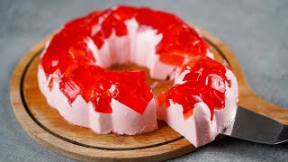 I BLEND 3 INGREDIENTS & MAKE THIS CREAMY DELICIOUS DESSERT | STRAWBERRY JELLO DESSERT RECIPE