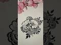 👉 Easy and beautiful floral Patch Mehndi Design on Paper 🌸