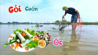 Bỏ Lại Hết Thú Cưng Ra Đồng Bắt Ốc Và Lần Đầu Làm Thử  Gỏi Ốc Quấn Bánh Đa / Quế Nghịch