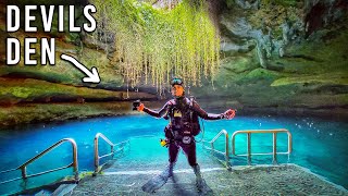 Scuba Diving in World's Most Beautiful Cave - Devils Den Prehistoric Spring