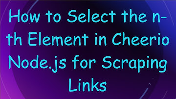 How to Select the n-th Element in Cheerio Node.js for Scraping Links