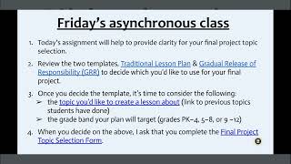 S25 TL Week 8 Friday Asynchronous Class