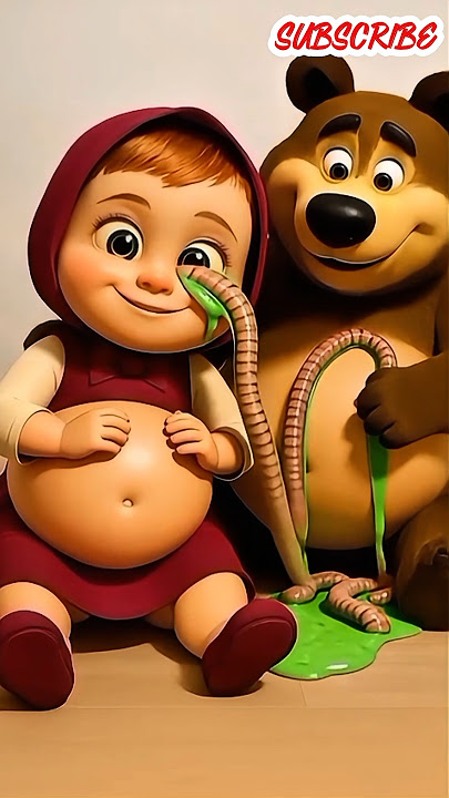 Masha and the Bear are playing with worms #shorts #masha #bear #cartoon #creppy #funny #horror