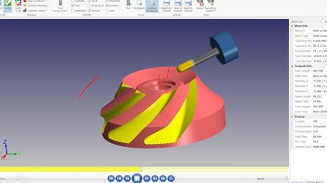Mastercam2017 Video Tutorial 5 axis IMPELLER Toolpath