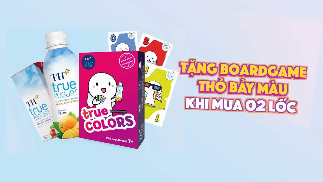 true 3bb 2022 Sữa chua uống tiệt trùng TH true YOGURT - Mua 02 lốc tặng boardgame Thỏ Bảy Màu