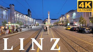 Linz Austria 🇦🇹 Walking Tour | Golden Hour, Linz City center 4K UHD 