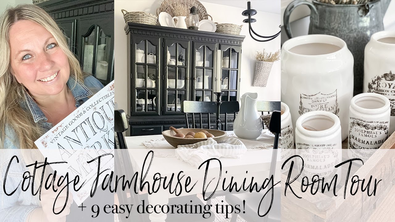 COZY FARMHOUSE DINING ROOM TOUR | EASY DECORATING TIPS | 2022