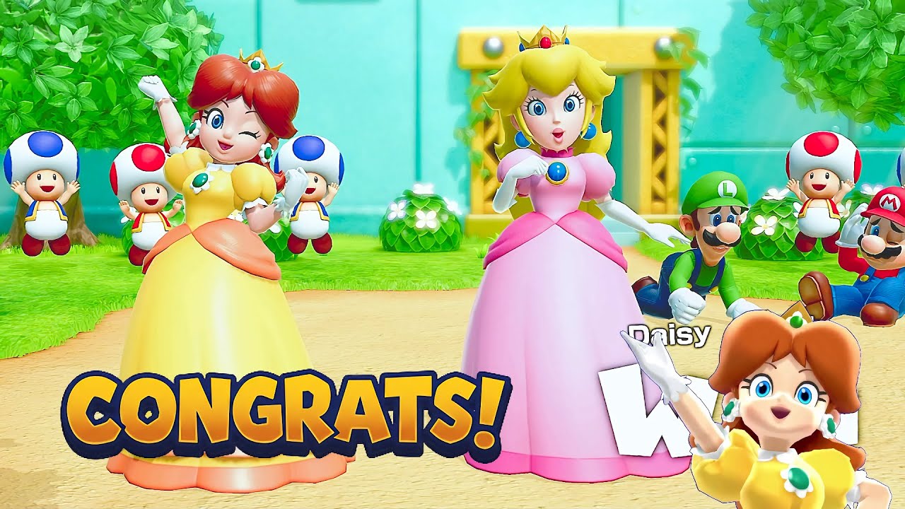 Super Mario Party Jamboree TV Minigames Daisy and Peach vs Luigi and ...