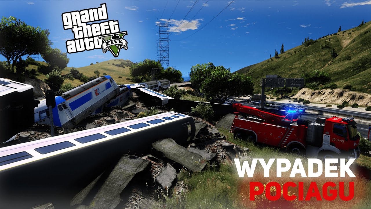 Polska Straż Pożarna - KATASTROFA KOLEJOWA🚄🔥| GTA V