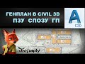 ПЗУ | ГЕНПЛАН | СПОЗУ | ГП в Autocad CIVIL 3D/ Вертикалка и земляные массы | PZU-1