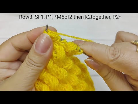 Embossed Rib Knit Easy Embossed Knitting Pattern on 2x2 rib, आसान उभरी बुनाई - YouTube