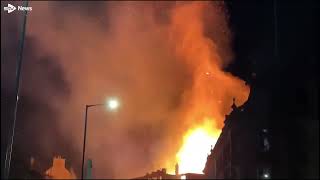 Fire crews battling huge blaze at former furniture shop in city centre