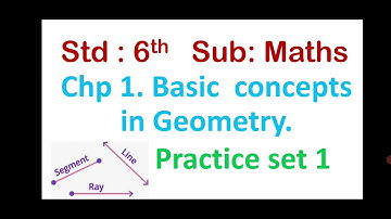 std 6th, practice set 1, chapter 1, Basic concepts in Geometry, Maths