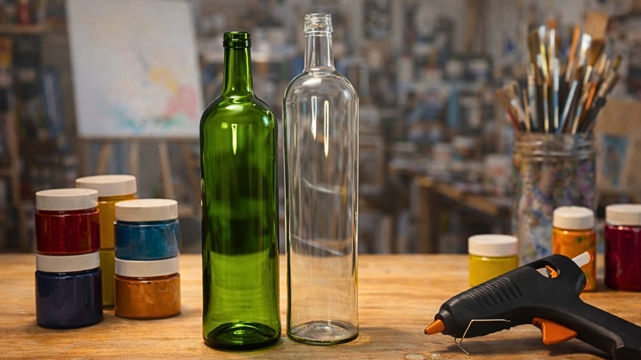 2 IDEIAS com GARRAFAS de VIDRO para você arrasar na decoração!! Faça VOCÊ MESMA!!