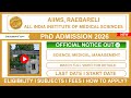 AIIMS Raebareli PhD Admission 2026-27 Notification | Eligibility, Last Date, Subjects &amp; Fellowship