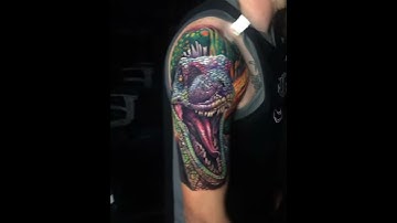 Thumbnail of Colorful realistic Dinosaur tattoo