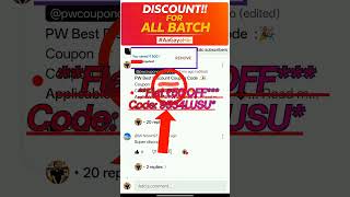Coupon code 9534LUSU to get flat 50 rupees discount instantly for physics wallah app .
