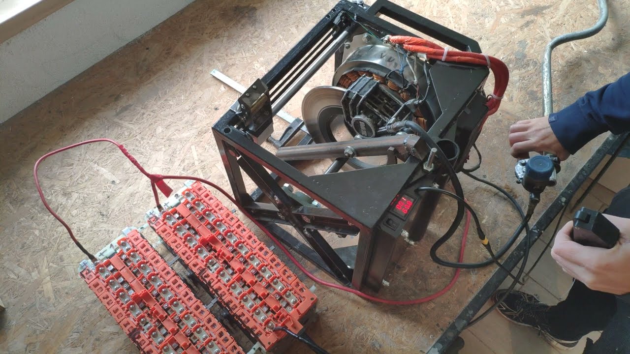 DIY self electric paragliding winch power output test Liion battery