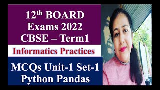 MCQs based on Data Handling Using Pandas in Python, CBSE Class 12 IP Term1 Preparation Set -1 #cbse