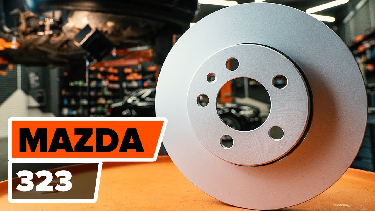 Как да сменим Предни спирачни дискове, Предни спирачни накладки на MAZDA 323 [Инструкция]