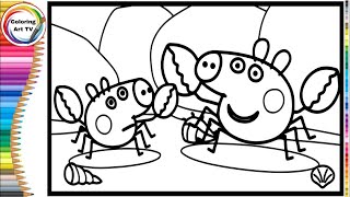 Peppa Pig and her brother transform into Sultan of the Sea || Peppa Pig coloring page screenshot 5