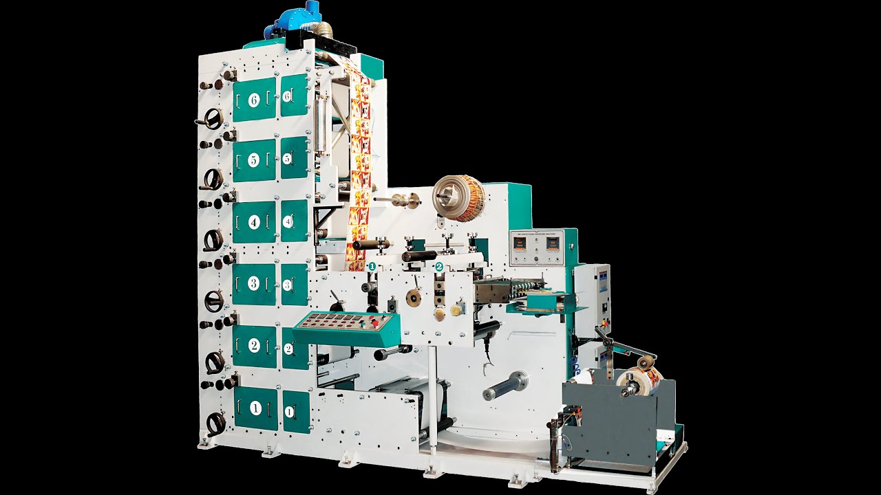 6 COLOR FLEXO LABEL PRINTING WITH 2 DIE CUTTING MACHINE - YouTube