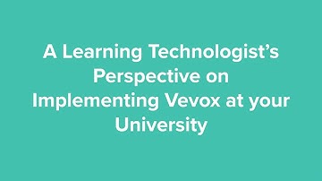 A Learning Technologists Perspective on Implementing Vevox at your University