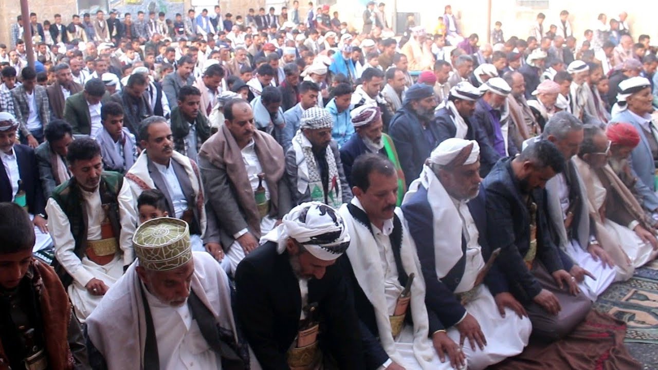 عادات وتقاليد يمانيه وصلاة العيد الأضحى  في الأجلب .اليمن yemen.ib.alrathmh.alajlop