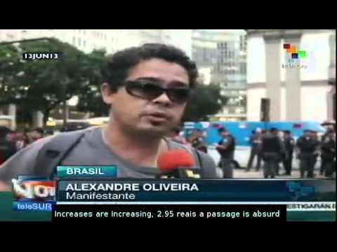 Protest against bus fares ends in confrontation in Rio