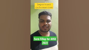 Form Fill up for AHSE 2022 / Important information on CHSE Form Fill up #chseformfillup #ahse2022