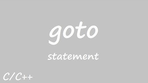 Goto Statement in Urdu/Hindi
