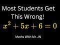 💥💭Quadratic Equations for Beginners | Simple Factorisation Method💯#factorisation  /Maths With Mr. JN