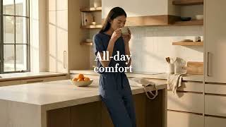 Cotton-Linen Blend Monochrome Two-Piece Set