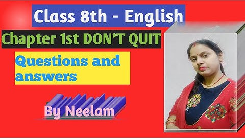 Chapter 1st|Class 8th|English|Don