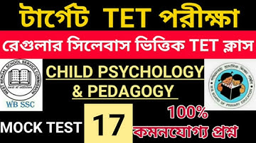 TET Model question paper on the theories of Child Psychology || TET , PTET, CTET || CDP || mock test