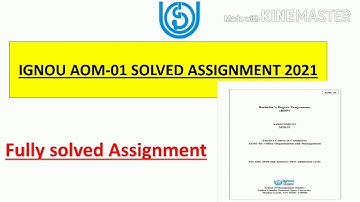 Ignou AOM 01 solved Assignment 2021 || gyaanbhandar